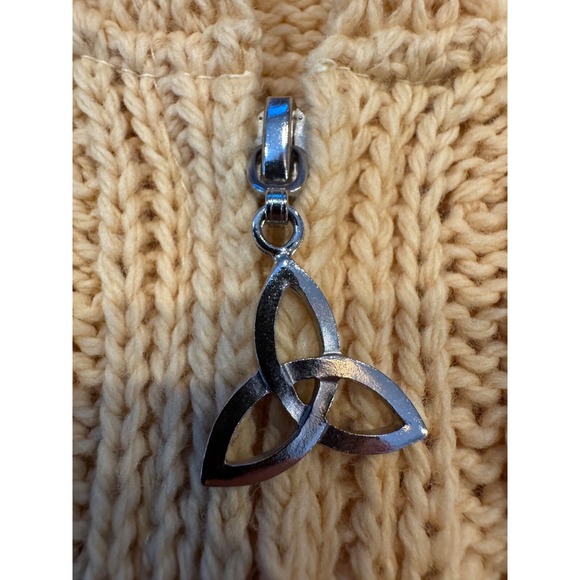 Aran Crafts Cardigan Large Ireland Cable Knit Merino Wool Zip Hooded Jacket - Picture 5 of 11